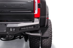 Ford Super Duty F-450 Bumper - Rear - Addictive Desert Designs - HoneyBadger - Hammer Black with Satin Black Panels - `23-`26